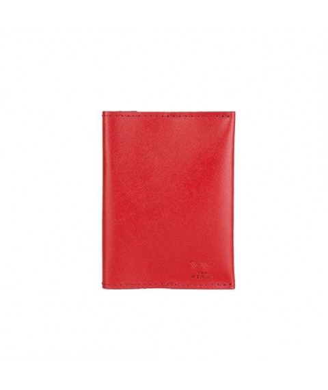 Leather passport cover red saffiano