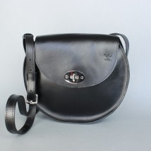 Жіноча шкіряна сумка Кругла чорна