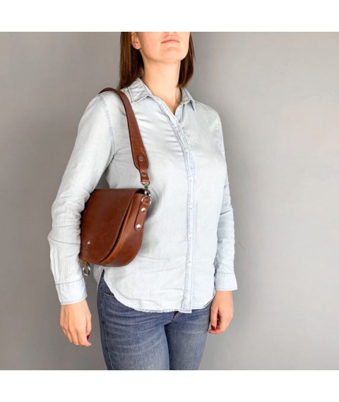Women's leather bag Ruby L light brown vintage