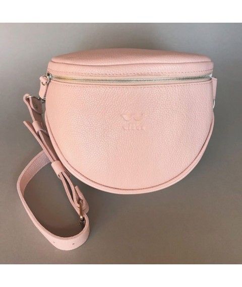 Leather crossbody waist bag Vacation pink flotar