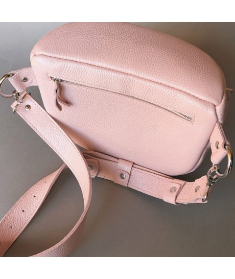 Leather crossbody waist bag Vacation pink flotar