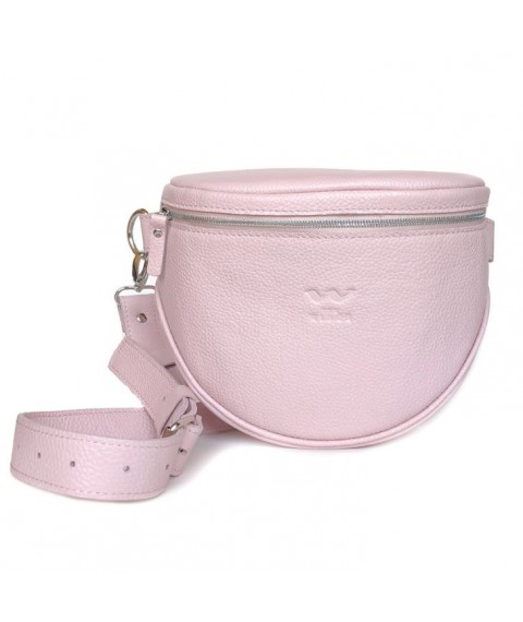 Leather crossbody waist bag Vacation pink flotar