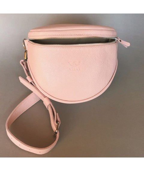 Leather crossbody waist bag Vacation pink flotar