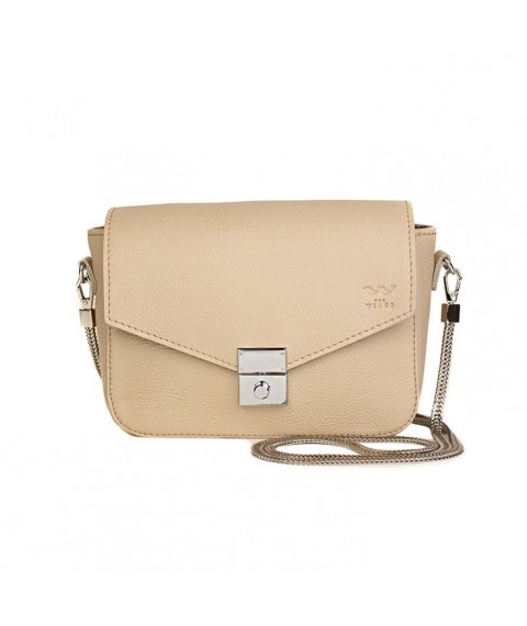 Women's leather handbag Yoko beige flotar