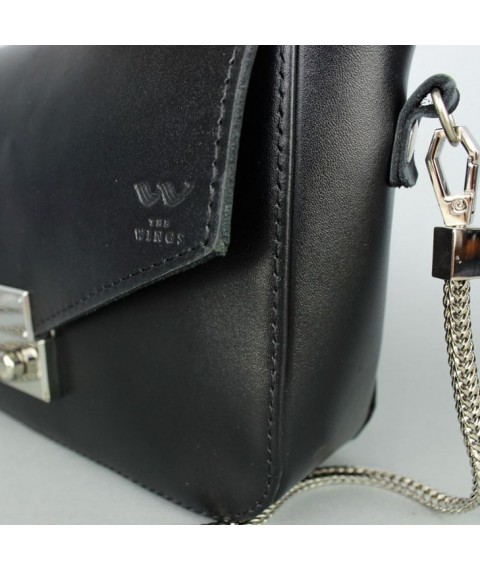 Women's leather handbag Yoko black