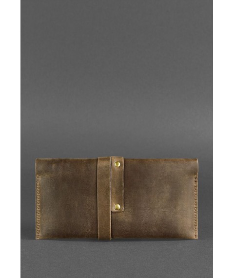 Leather travel case Voyager 1.2 dark brown Crazy Horse