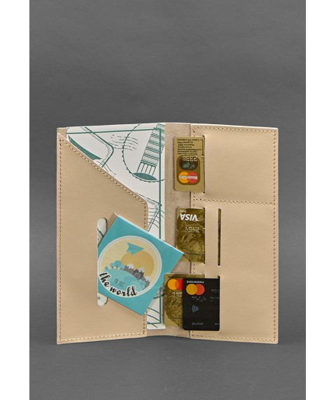 Leather travel case 3.1 light beige