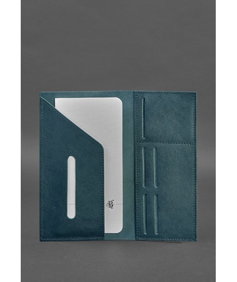 Leather travel case 3.1 green Crust