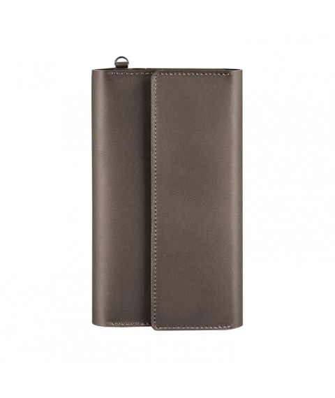 Leather clutch organizer (Travel case) 5.1 dark beige
