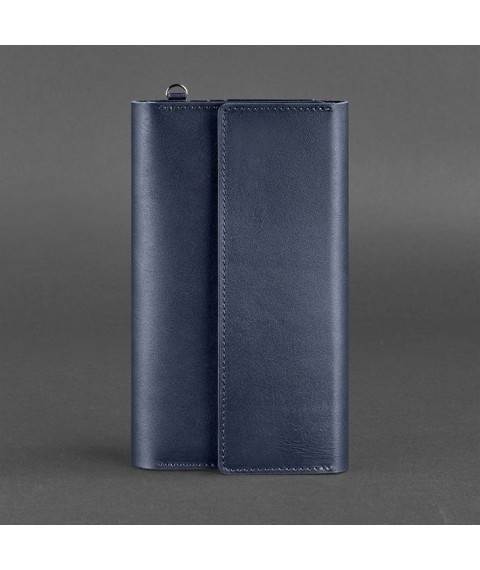 Leather clutch organizer (Travel case) 5.1 dark blue