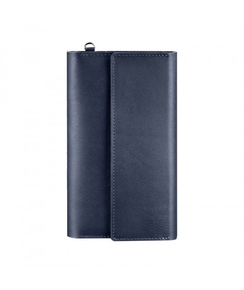 Leather clutch organizer (Travel case) 5.1 dark blue