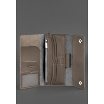 Leather clutch organizer (Travel case) 5.0 dark beige