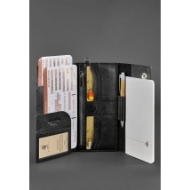 Leather clutch organizer (Travel case) 5.0 black Blackwood