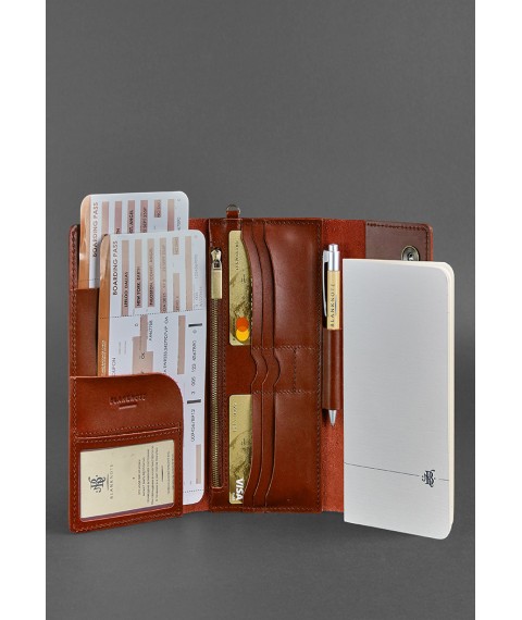 Leather clutch organizer (Travel case) 5.0 light brown