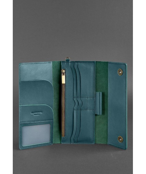 Leather clutch organizer (Travel case) 5.0 green