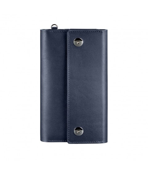 Leather clutch organizer (Travel case) 5.0 Dark blue