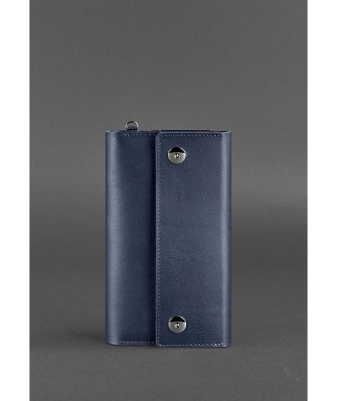 Leather clutch organizer (Travel case) 5.0 Dark blue