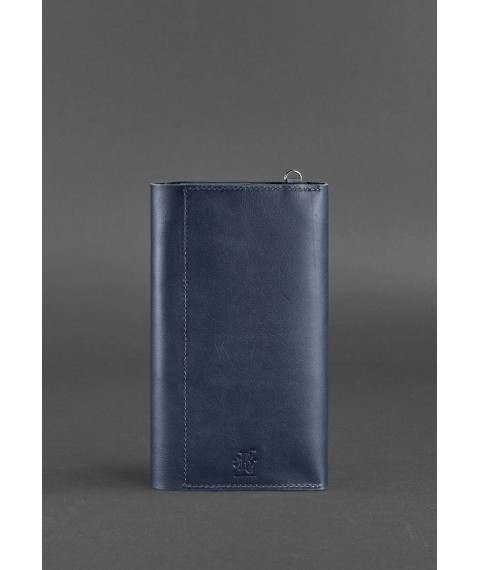 Leather clutch organizer (Travel case) 5.0 Dark blue