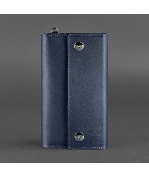 Leather clutch organizer (Travel case) 5.0 Dark blue
