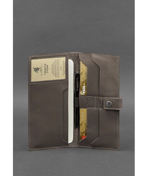 Leather travel case (document organizer) 6.0 dark beige