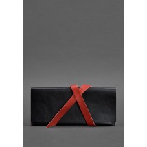 Leather women's travel case Voyager 1.0 black with red