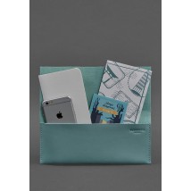 Leather women's travel case Voyager 1.0 turquoise
