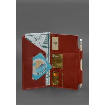 Leather women's travel case 3.0 coral with mandala