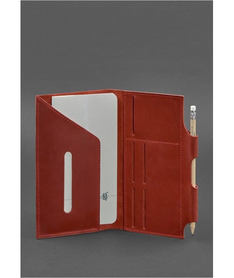 Leather women's travel case 3.0 coral with mandala