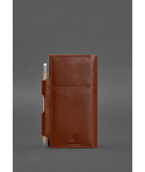 Leather travel case 3.0 light brown with mandala crust