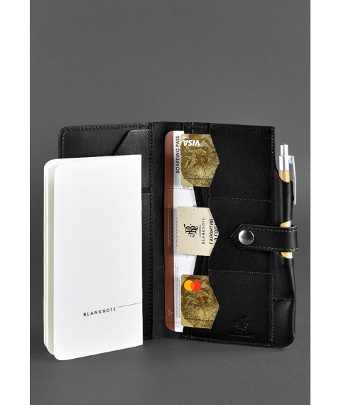 Leather travel case 4.0 Charcoal black