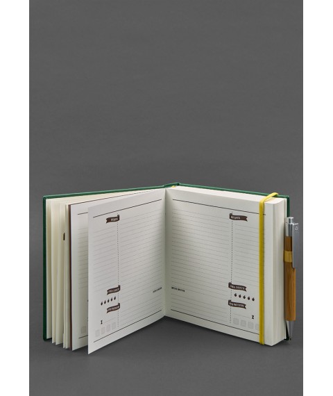 Cookbook for recording recipes Book of culinary secrets in a green cover
