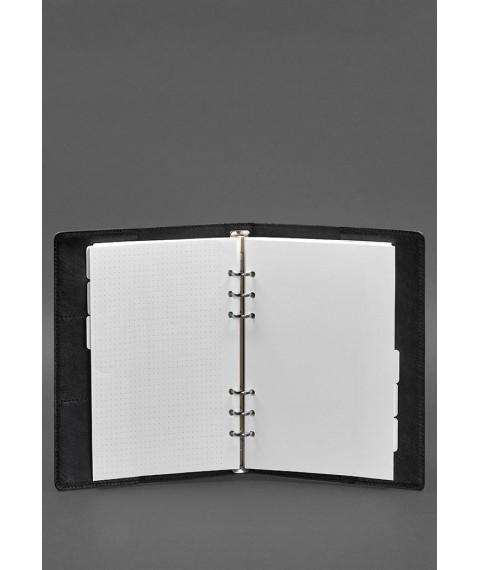 Leather notebook with segregator (soft cover with rings) 13.0 black