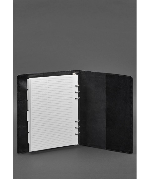 Leather notebook with segregator (soft cover with rings) 13.0 black