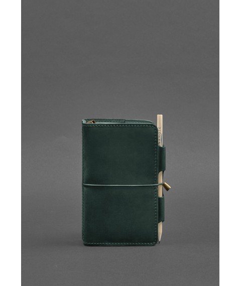 Leather notebook (Soft-book) 3.0 green Crazy Horse