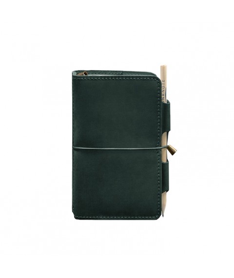 Leather notebook (Soft-book) 3.0 green Crazy Horse