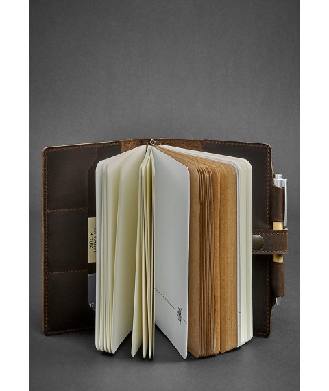 Leather notebook (Soft-book) 4.0 dark brown Crazy Horse