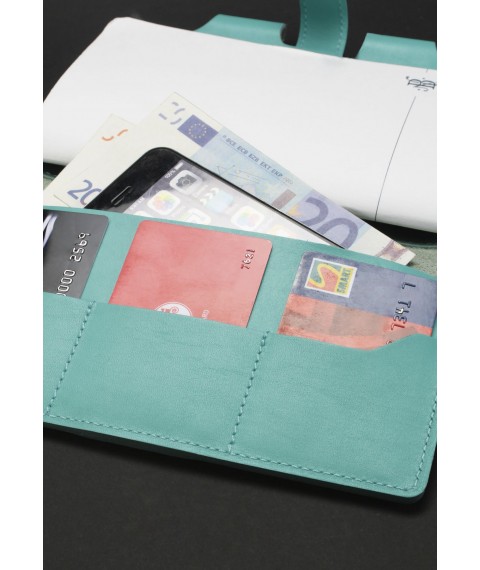 Women's leather notebook (Soft-book) 4.0 turquoise