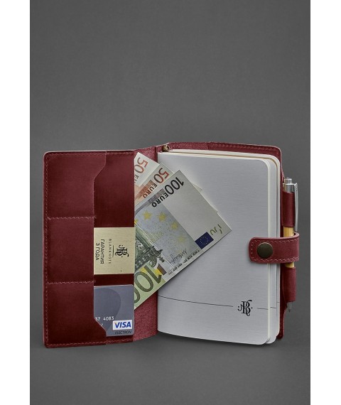 Leather notebook (Soft-book) 4.0 burgundy Crazy Horse