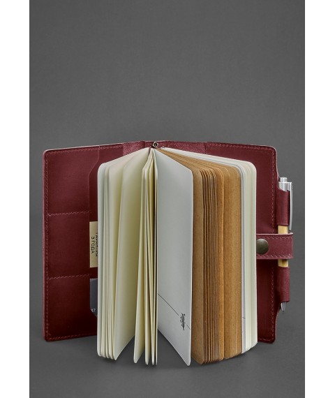 Leather notebook (Soft-book) 4.0 burgundy Crazy Horse