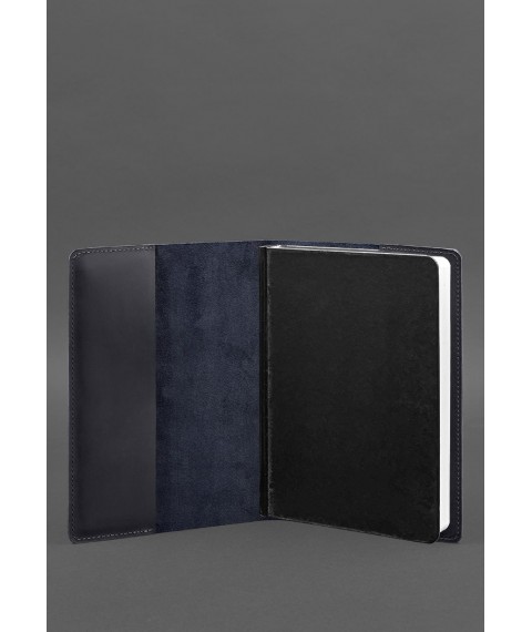 Leather cover for notebook 6.0 (soft book) blue Crazy Horse