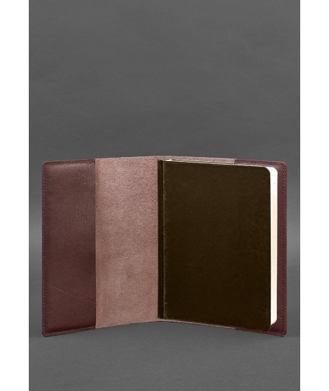 Leather cover for notebook 6.0 (soft book) Burgundy Crust