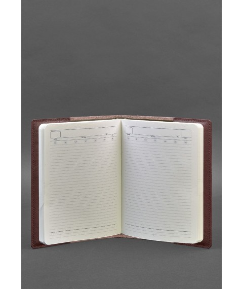Leather cover for notebook 6.0 (soft book) Burgundy Crust