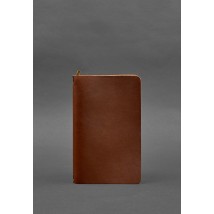 Leather notebook (soft book) 8.0 with elastic band, light brown