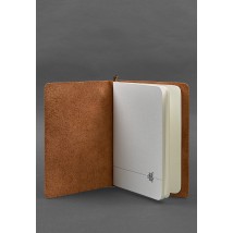 Leather notebook (soft book) 8.0 with elastic band, light brown