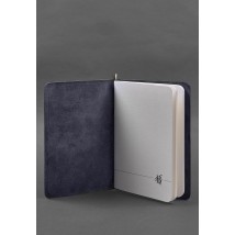 Leather notebook (soft-book) 8.0 with elastic band, blue crust