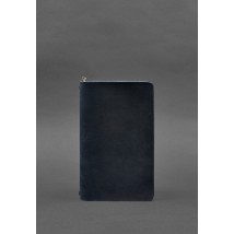 Leather notebook (soft-book) 8.0 with elastic band blue Crazy Horse