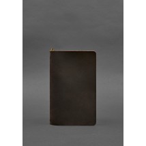 Leather notebook (soft book) 8.0 with elastic band dark brown Crazy Horse