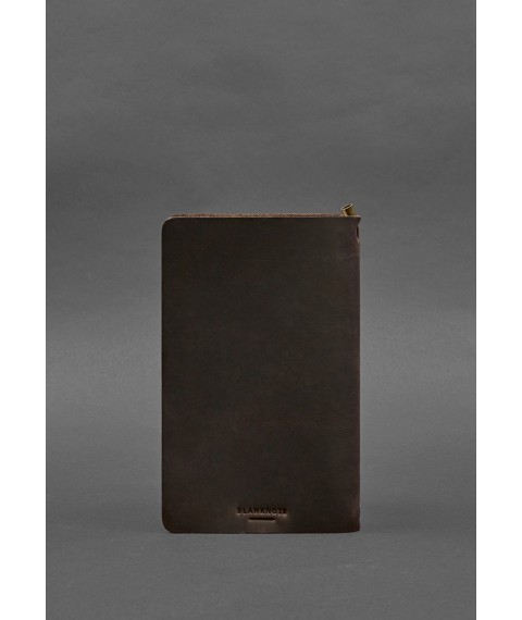 Leather notebook (soft book) 8.0 with elastic band dark brown Crazy Horse