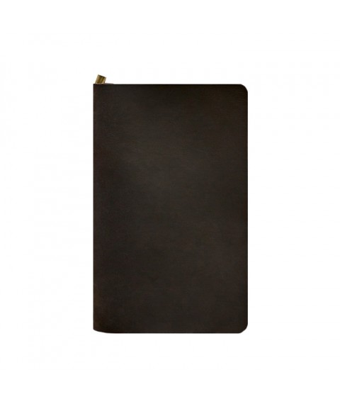 Leather notebook (soft book) 8.0 with elastic band dark brown Crazy Horse