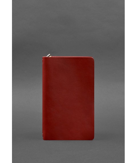 Leather notebook (soft-book) 8.0 with elastic band red crust